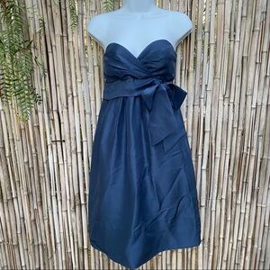 JENNY YOO Strapless empire waist Teal Silk Formal brides maid dress sz 2